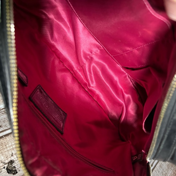 Coach Poppy Liquid Gloss Quilted Satchel Black Patent Leather Bag Purse - Picture 13 of 15